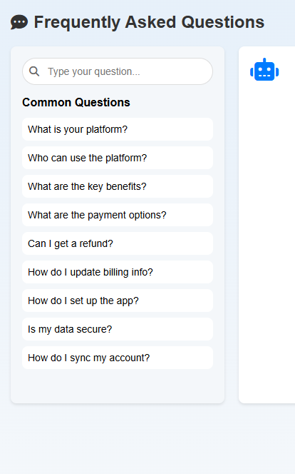 Chatbot-Style FAQ UI Component with Animated Avatars - 9 Responsive FAQs, SEO-Optimized