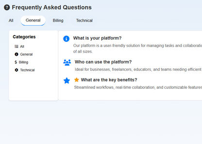 Tabbed FAQ Navigator UI Component with Hero Images - 9 Responsive FAQs, SEO-Optimized